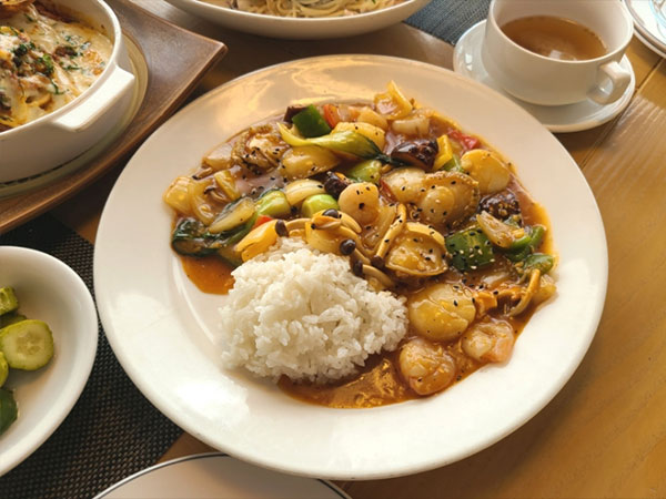 블루문레스토랑 전복과 굴소스 라이스